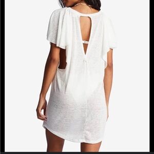 ☀️👙Billabong “Out For Waves” Sheer Cover-Up - White - Lightweight & Breezy XL🏖️